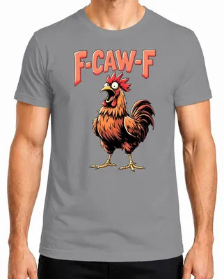 Produktbild von F CAW-F Lustiger Hahn Cartoon Bauernhof Geschenk Vintage Humor Herren T-Shirt, Grau, XXL