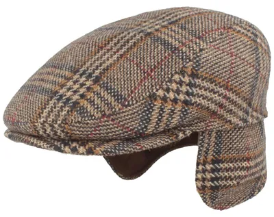 Bullani warme Tweed-Schiebermütze aus Wolle mit Ohrenschutz in braun