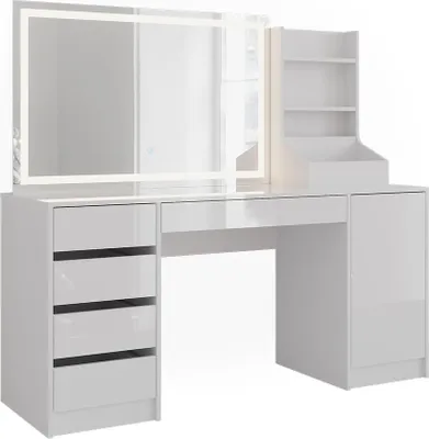 Produktbild von Schminktisch Vicco Sherry Weiß/Weiß Hochglanz 158.2 cm 3 Teile, Model 57670