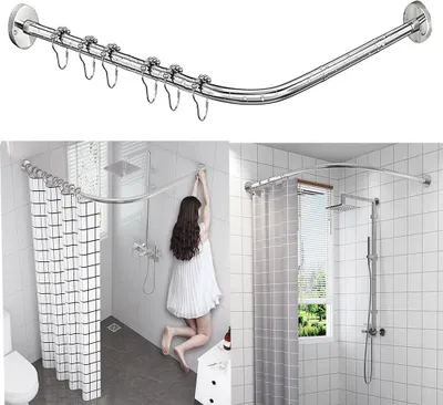 Immagine prodotto di Binario per tende da doccia a L - acciaio inox - regolabile