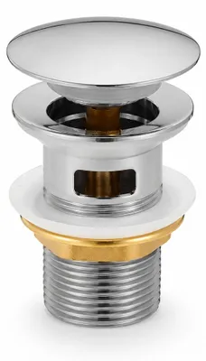 Immagine prodotto di Piletta Click Clack lavabo con troppo pieno acciaio inossidabile Cromo