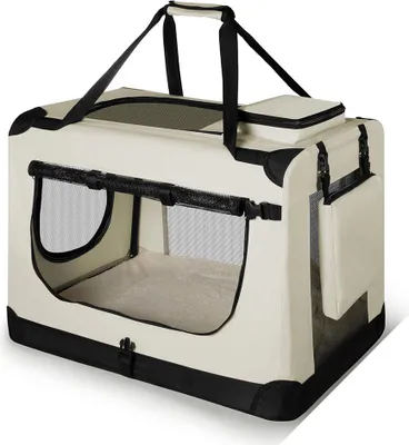 Produktbild von Transportná taška pre psa Lassie 26938, skladací prepravný box s rukoväťou a dekou, XL, béžová, 56 x 81 x 58 cm