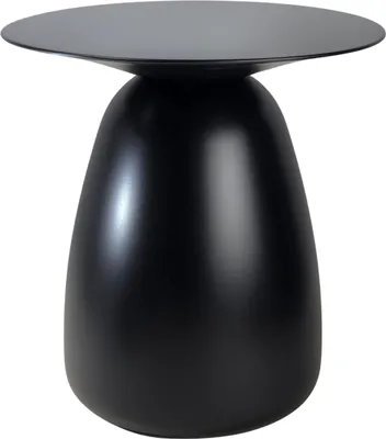 Produktbild von Beistelltisch BAOBAB 34 / Kaffeetisch - Sofatisch - Laptoptisch - Nachttisch - Pflanzentisch / Oval 33 x 34 / Gedrechseltes massives Buchenholz / Schwarz