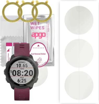 Produktbild von apgo 3 Stück Schutzfolie, Matt, kompatibel mit Garmin forerunner 245 Smartwatch, Hydrogel Displayschutzfolie mit Positionierhilfe, Displayfolie, robust und kratzfest