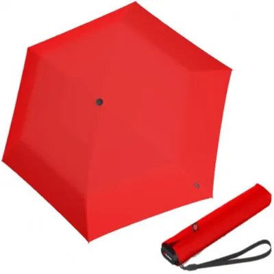 Zdjęcie produktu dla Knirps US.050 Ultra Light Manual, Kompaktowy, Parasol przeciwdeszczowy, Okrągły, Czerwony, Aluminium, Włókno szklane, Poliester