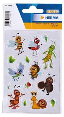 Produktbild von HERMA 15665, Kunststoff, Mehrfarbig, Permanent, 15 Stück(e), 1 Blätter