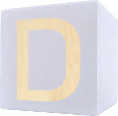 Obrázok produktu pre Drevená kocka s písmenami, 5 x 5 cm, biela, písmeno D