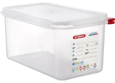 Zdjęcie produktu dla Pojemnik Araven Gastronorm z pokrywką, polipropylen, Gn 1/3 (150 mm)