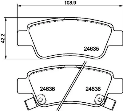 Produktbild von HELLA Bremsbeläge Satz Hinten Bremsklötze für HONDA CR-V III (RE) 8DB 355 013-591
