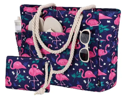Produktbild von Große Leichte Strandtasche mit Bequemen Griffen und Reißverschluss