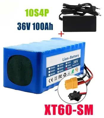 Immagine prodotto di Batteria per scooter elettrico: 10S4P, 36V, 100Ah, agli ioni di litio - Pacco batterie 18650 - Per scooter elettrici - Dimensioni: 188x66x78mm - Peso: 1,8kg - Connettore XT60-SM
