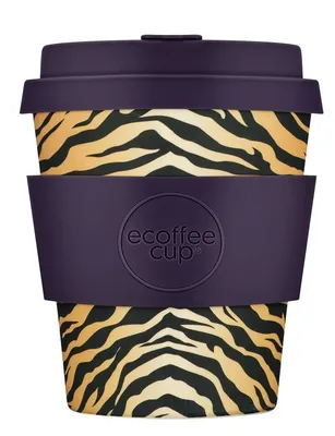 Produktbild von Ecoffee Cup Colchesterfield PLA - Becher to Go 240 ml - Violett Silikon