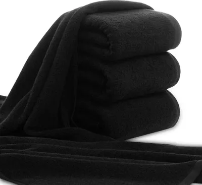 Produktbild von 10er Handtuch Set schwarz 2x Duschtuch 4x Handtuch 4x Gästetuch - 100% Baumwolle