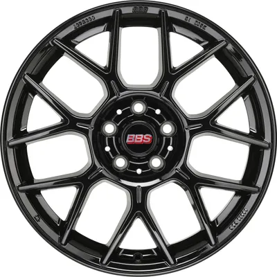 A black BBS alloy wheel is shown against a white background.