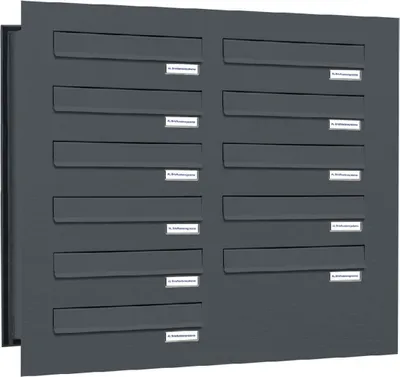Produktbild von 11er Briefkastenanlage für Mauerdurchwurf RAL 7016 Anthrazit
