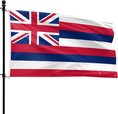 Imagen del producto de Bandera de Hawái, 90 x 150 cm, de poliéster, para asta de bandera