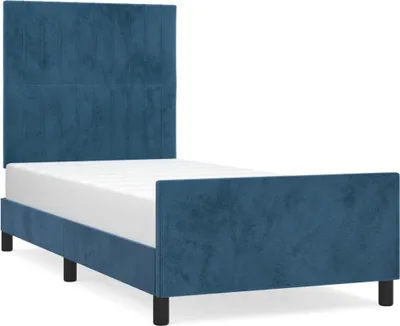 Produktbild von vidaXL Bettgestell ohne Matratze Dunkelblau 100x200 cm Samt