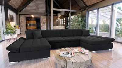 Produktbild von MIRJAN24 Ecksofa Alia mit Regulierbare Armlehnen, U-Form Schlafsofa vom Hersteller mit Zwei Bettkasten, Wohnlandschaft (Boss 14)