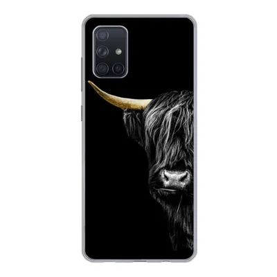 Produktbild von MuchoWow® Handyhülle Schutzhülle Hülle für Samsung Galaxy A51 Schottischer Hochländer - Kühe - Gold Silikon Softcase Handy Hülle - Schutzabdeckung