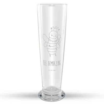 Produktbild von Mr. & Mrs. Panda Weizenglas Biene König - Transparent - Geschenk, Weizen Glas, Weizenbier, Weißbierglas, Bier, Mr Mrs, Bierglas