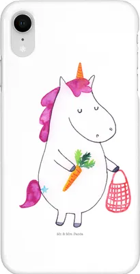 Produktbild von Mr. & Mrs. Panda Iphone XR Handyhülle Einhorn Vegan - Weiß - Geschenk, Veganismus, Gesund essen, Rohkost, Veganer, Unicorn, Premium Kunststoff, Handy Case, Leben