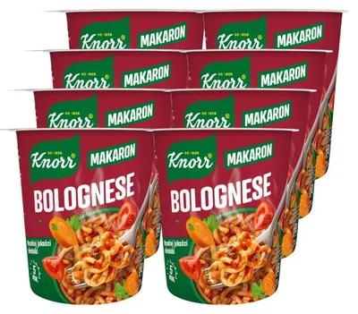 Produktbild von Knorr Pasta Pot Bolognese 8x 60g - Instant Snack - 5 Minuten Nudelgericht