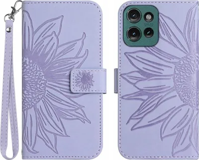 Produktbild von Motorola Edge 50 Neo Hülle - Coverup Sonnenblume Klapphülle mit Schlüsselband - Lavendel