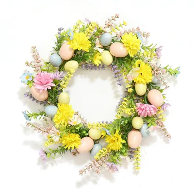Produktbild von Bunte Osterkrone mit Eiern und Blumen