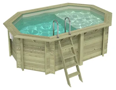 Immagine prodotto di Piscina in legno NEMO 4.3 x 3 – H.1.31 m con spiaggia, sabbia, con supporti da cementare
