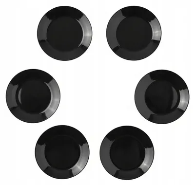 Produktbild von Epewex Schwarze Glas Dessertteller 19 cm Rund 6er Set