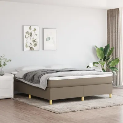 Produktbild von The Living Store Boxspringbett mit Matratze Taupe 180x200 cm Stoff