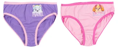 Produktbild von Paw Patrol Unterhose für Mädchen Kinder Panty Slip Unterwäsche Lila/Rosa (2er Pack) 122-128