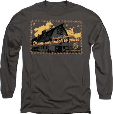 Image de Yellowstone - "Seasons Greetings From The Yellowstone" T-Shirt für Herren/Damen Uni - weihnachtliches Design TV9375 (M) (Holzkohle)