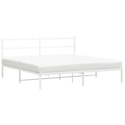 Produktbild von vidaXL Bettgestell mit Kopfteil Metall Weiß 183x213 cm