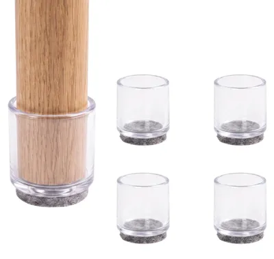 Obrázek produktu pro 22mm silikonové podložky s filcem, 4 kusy, pro nožičky židlí