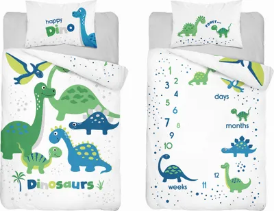 Produktbild von Bambusbettwäsche für Kinderbett Dino 100x135 DETEXPOL
