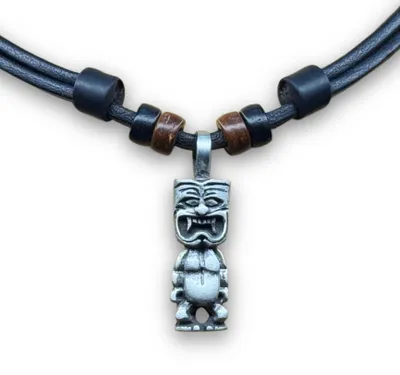 Produktbild von HANA LIMA | Surferkette Tiki Halskette Leder Kette Herren Damen Schmuck