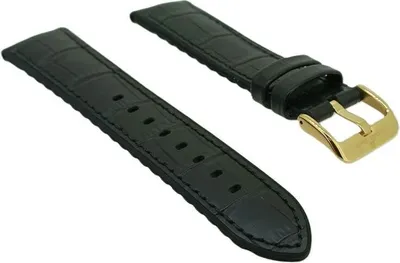Produktbild von Jacques Lemans | Uhrenarmband Leder schwarz 22mm Krokoprägung 1-2117E