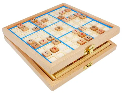 Obrázok produktu pre Drevená hra Sudoku 3 v 1 s 81 hádankami