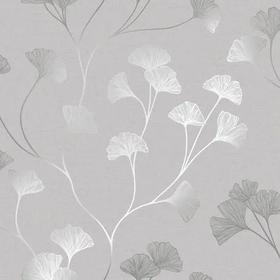 Produktbild von Holden Décor - Tapete "Glistening", Ginkgo AG312 (10 m x 53 cm) (Grau/Silber)