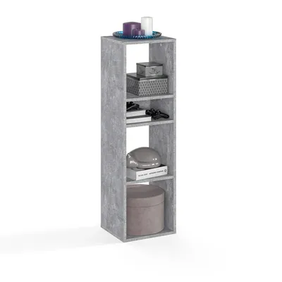 Produktbild von KOMTO Regal Bücherregal Standregal Würfelregal Büroregal Bücherschrank für Kinderzimmer Regal Wohnzimmer RIM3 33,8 х 30,7 х 112,5 cm Beton