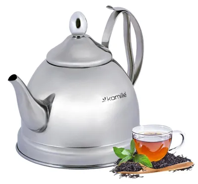 Produktbild von Edelstahl-Teekanne mit abnehmbarem Brühsieb 1,0 L KAMILLE KM-1095