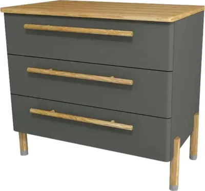 Produktbild von Devo Waschtischunterschrank mit 3 Schubladen Sonet BxHxT 84 x 75 x 49 cm classico stone grey/Eiche/grey