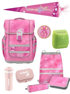 Produktbild von McNeill Ranzen-Set 9-teilig McOcean GIRLY Ballerina Schulranzen-Set mit Schultüte / Zuckertüte