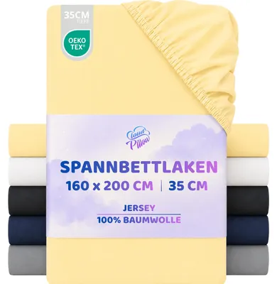 Zdjęcie produktu dla Pościel satynowa jersey, 160x200 cm, 100% bawełna, przeznaczona do wysokich materacy (do 35 cm), oddychająca