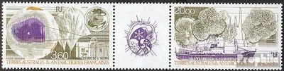 Produktbild von Briefmarken Französ. Gebiete Antarktis 1991 Mi 277-278 Dreierstreifen (kompl.Ausg.) postfrisch Klimaforschung