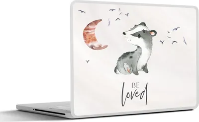 Produktbild von MuchoWow® Laptop Aufkleber Sticker Cover Zitate - Geliebt werden - Sprichwörter - Kind - Jungen - Mädchen - Aquarell 30x21 cm - Sticker für Laptop - Selbstklebend
