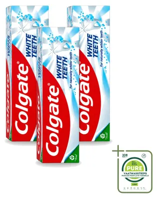 Produktbild von 3 x Colgate White Teeth Zahnpasta - 75 ml - Großpackung - 3 Stücke
