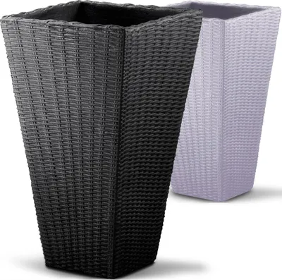 Image de Pot de fleurs Gris 70 x 40 x 40 cm 59 L Bac à fleurs aspect polyrotin jardin terrasse intérieur extérieur jardinière cache-pot