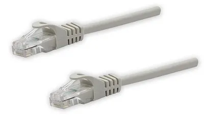 Produktbild von LAN UTP-Patchkabel, Cat.5e, RJ45 M - RJ45 M, 10 m, ungeschirmt, grau, reines Kupfer Wirtschaft